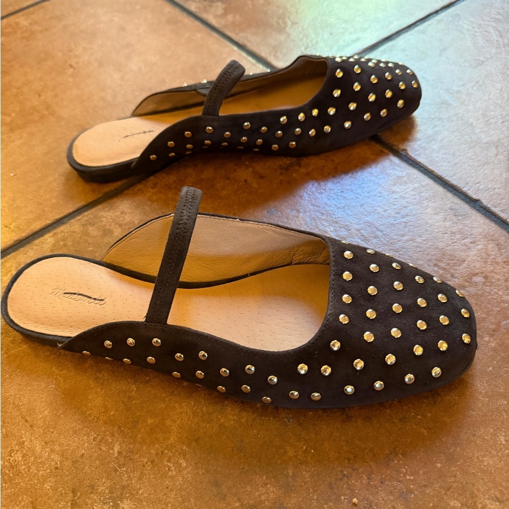 MADEWELL 9.5 GRETA SUEDE STUD MULE IN CAROB NW208 - Picture 6 of 7